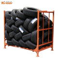 Powder coated foldable heavy duty tire racks for warehouse